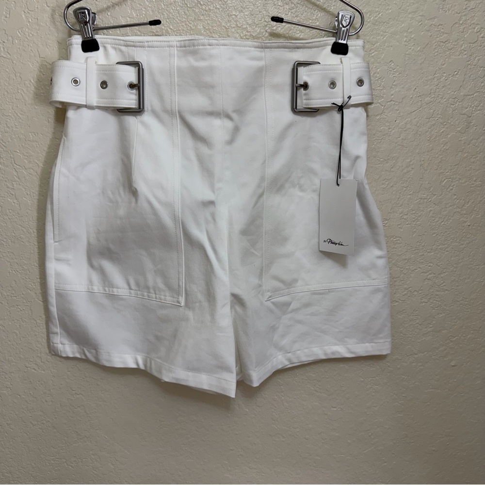 New 3.1 Phillip Lim Belted white shorts size 10 - Picture 7 of 11